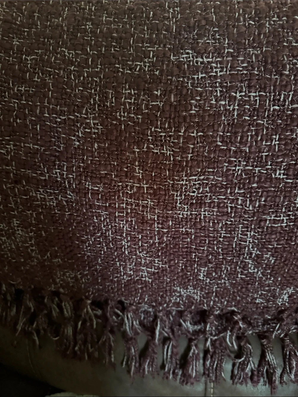 Southern Living Marled Plum and White Knit Throw